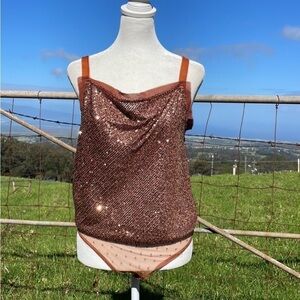 Nwt Free People Shimmer & Shine Thong Sequin Velvet Bodysuit XS